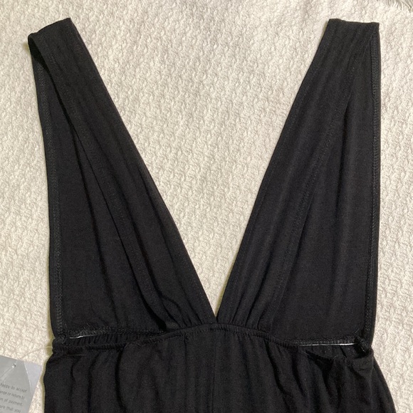 Velvet Torch Black Plunging Neckline Maxi Dress with Leg Slit NWT Size Medium - Picture 7 of 13